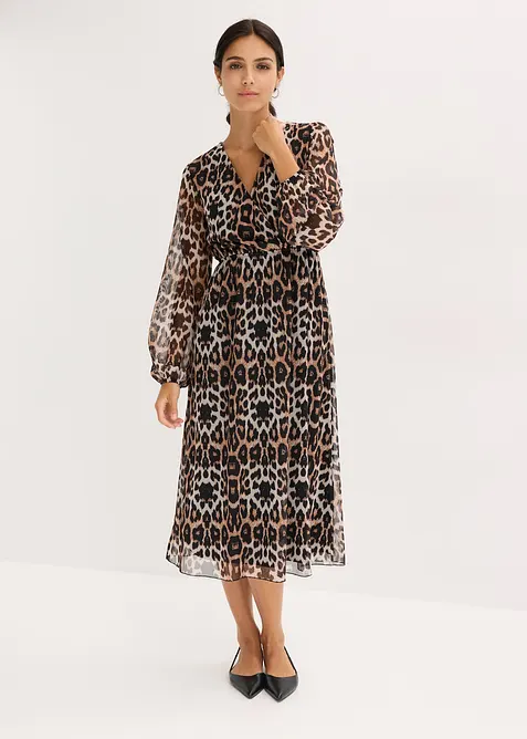 Abito midi in morbido mesh, bonprix