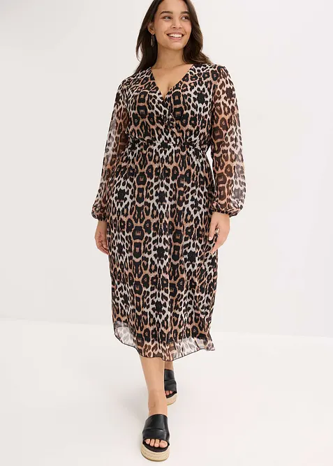 Abito midi in morbido mesh, bonprix