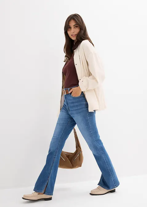 Jeans bootcut, vita alta, bonprix