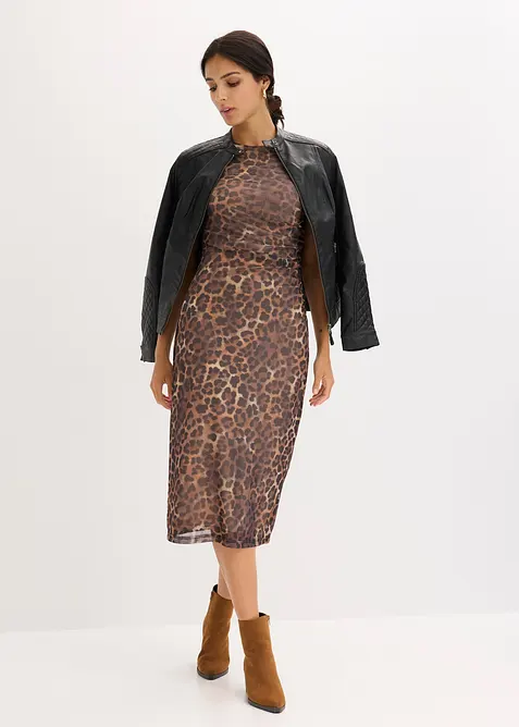 Abito midi in morbido mesh, bonprix