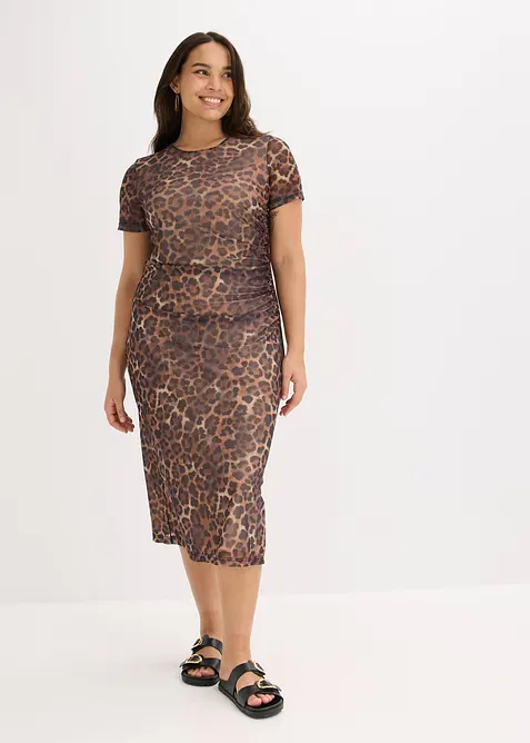 Abito midi in morbido mesh, bonprix