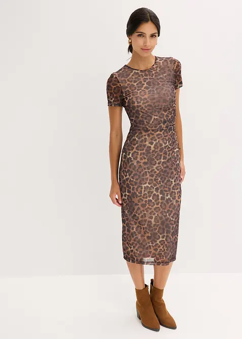 Abito midi in morbido mesh, bonprix