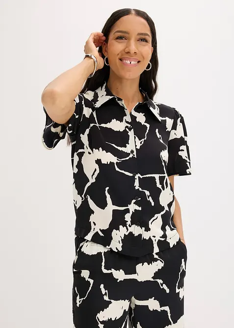 Blusa in satin fluente, bonprix