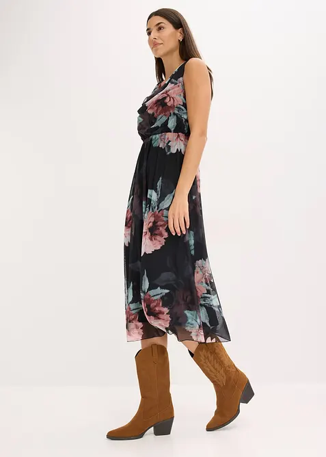 Abito midi in morbido mesh, bonprix