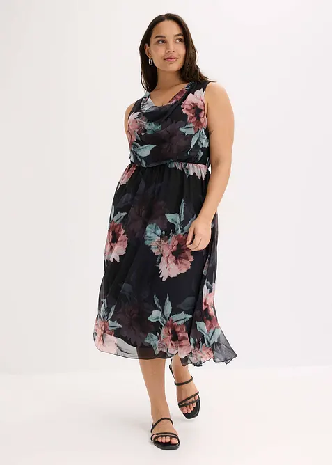 Abito midi in morbido mesh, bonprix