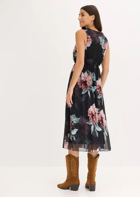 Abito midi in morbido mesh, bonprix