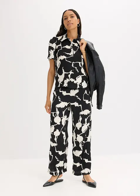 Pantaloni a palazzo in satin fluente, bonprix