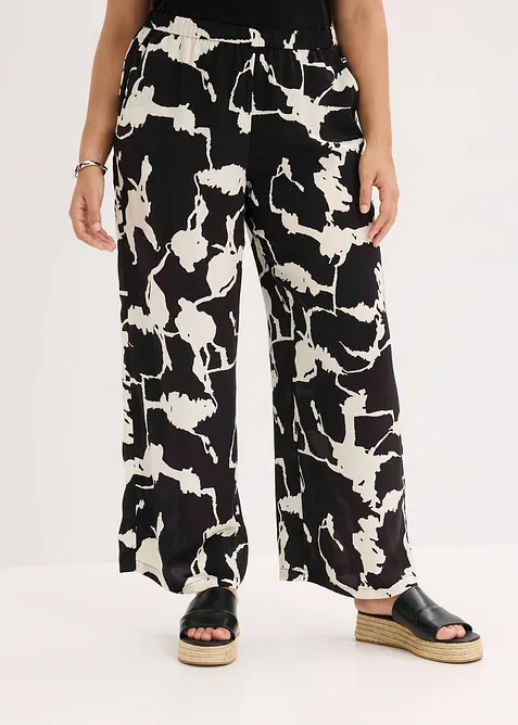 Pantaloni a palazzo in satin fluente, bonprix