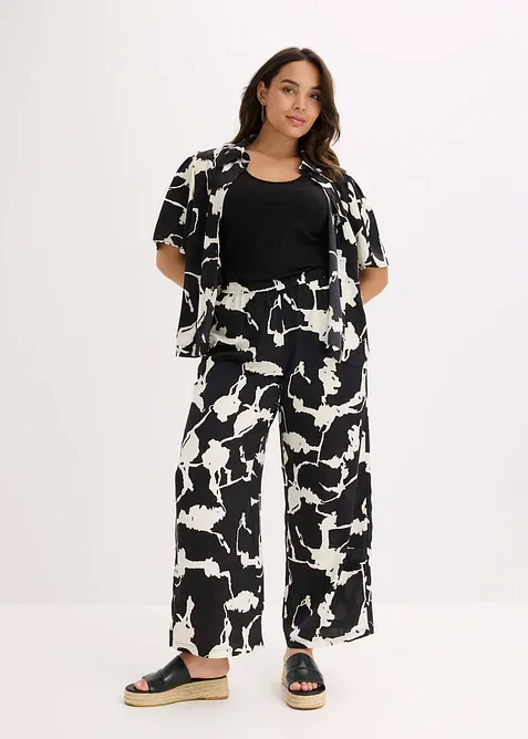 Pantaloni a palazzo in satin fluente, bonprix