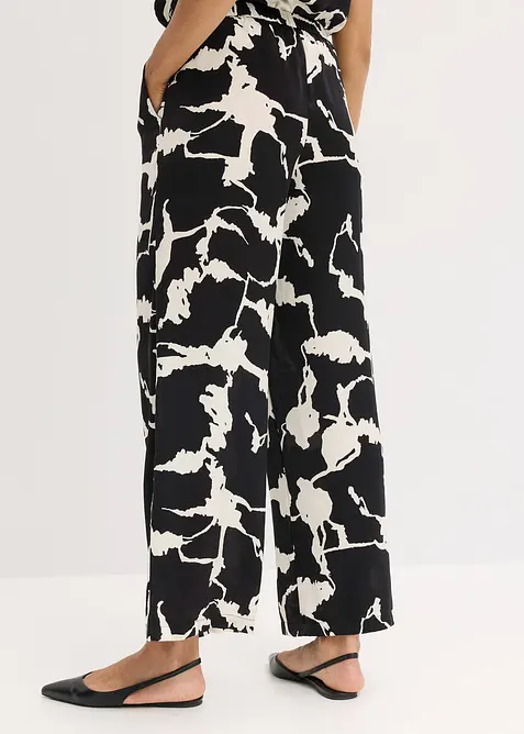 Pantaloni a palazzo in satin fluente, bonprix