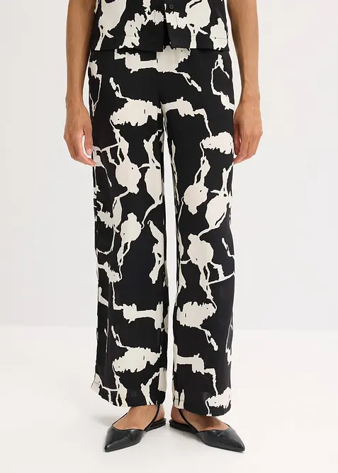 Pantaloni a palazzo in satin fluente, bonprix