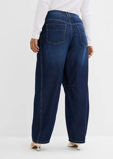 Jeans barrel super soft, vita media, bonprix