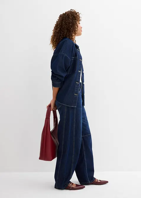 Jeans barrel super soft, vita media, bonprix