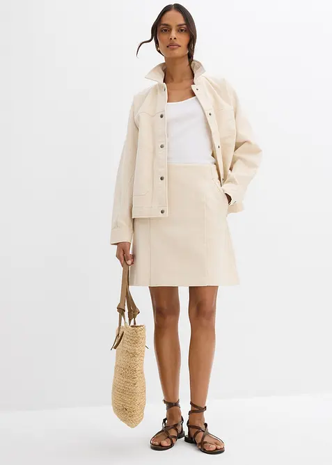 Gonna in twill di puro cotone, bonprix