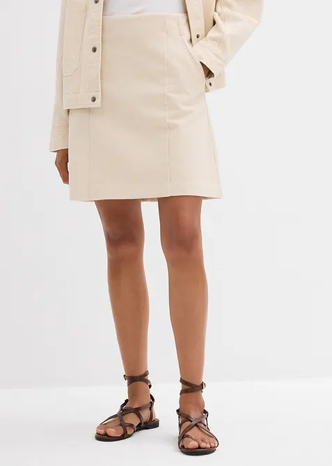 Gonna in twill di puro cotone, bonprix