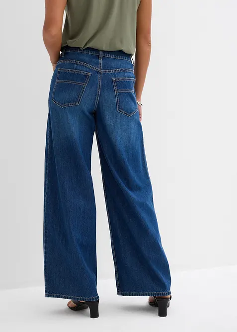 Jeans wide leg, vita media, bonprix
