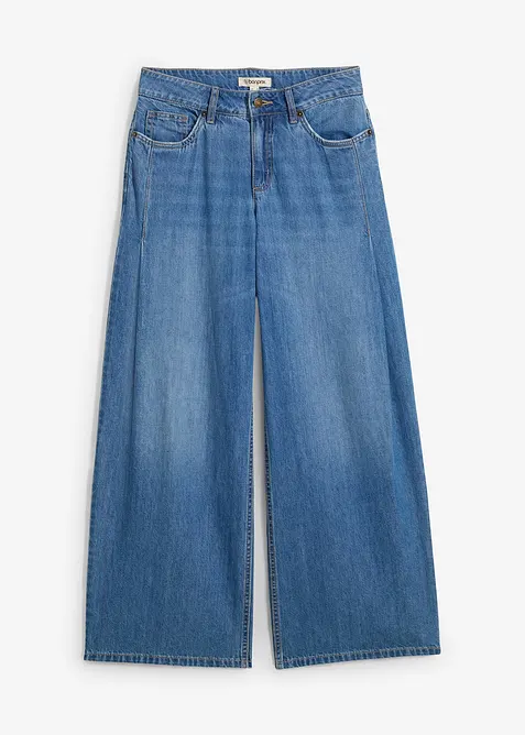 Jeans wide leg, vita media, bonprix