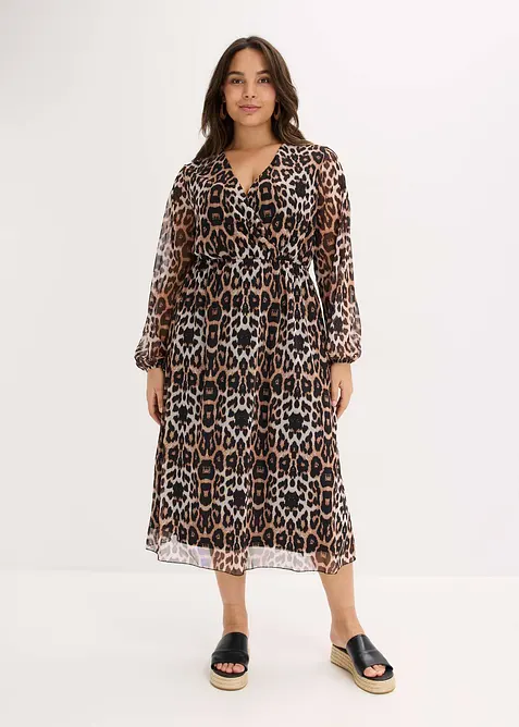 Abito midi in morbido mesh, bonprix