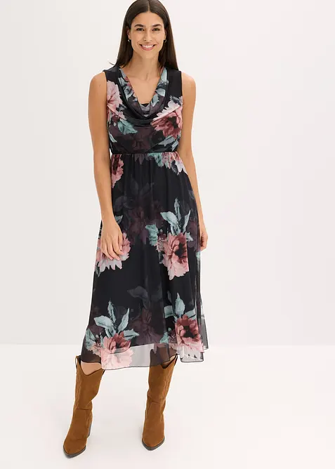 Abito midi in morbido mesh, bonprix