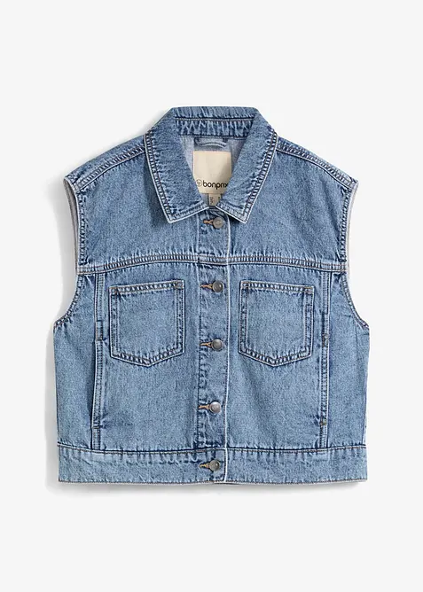 Gilet in jeans di cotone, bonprix