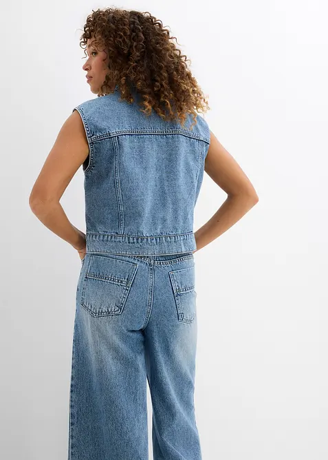 Gilet in jeans di cotone, bonprix
