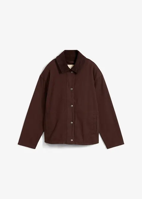 Giacca leggera in twill con colletto in velluto, bonprix