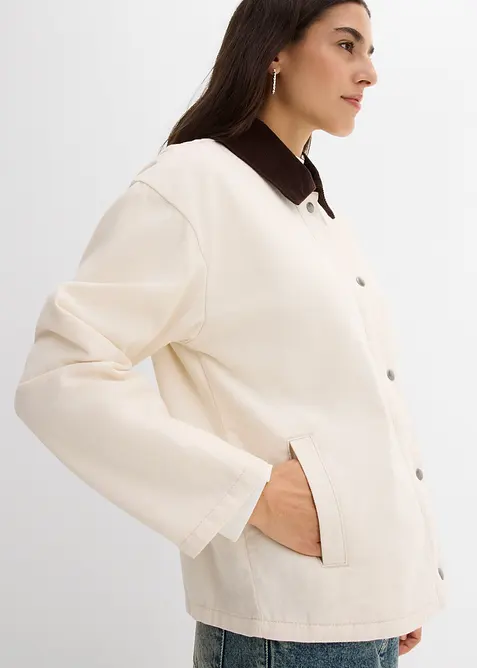 Giacca leggera in twill con colletto in velluto, bonprix