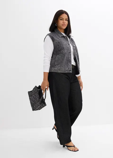 Gilet in jeans di cotone, bonprix