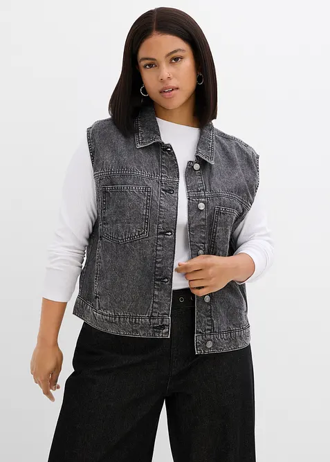 Gilet in jeans di cotone, bonprix
