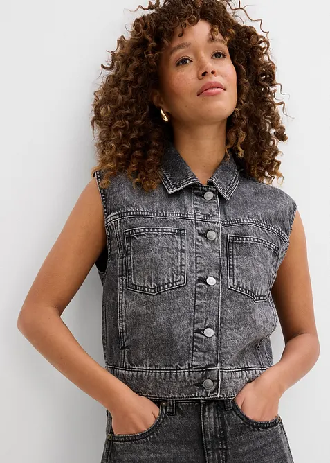 Gilet in jeans di cotone, bonprix