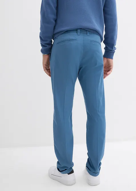 Pantaloni regular fit in twill di cotone, con pinces e gamba dritta, bonprix