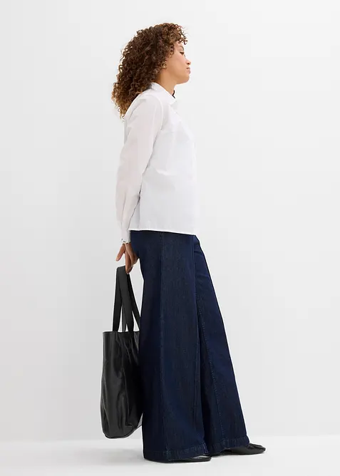Jeans wide leg super soft, vita alta, bonprix