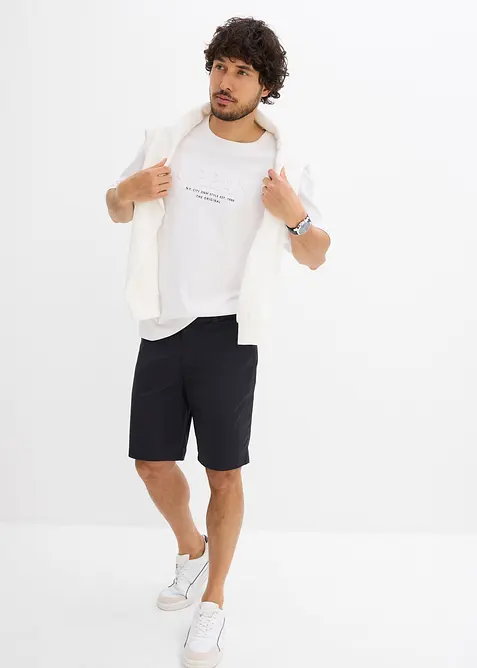 T-shirt in puro cotone biologico con scritta in 3D, loose fit, bonprix