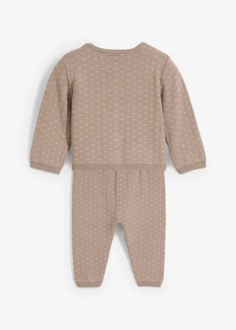 Cardigan e pantaloni in misto cotone (set 2 pezzi), bonprix