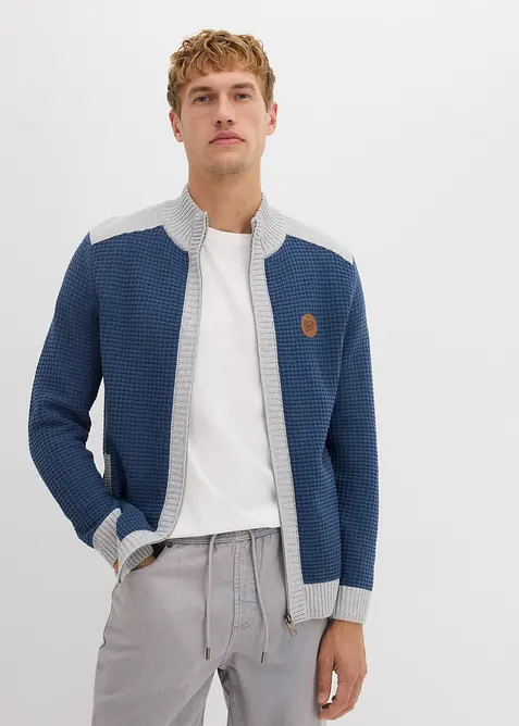 Cardigan in filato grosso con colletto alto, bonprix