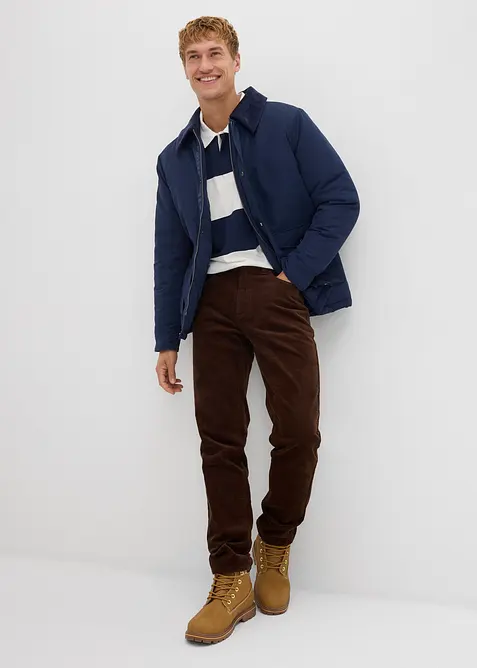 Pantaloni in velluto elasticizzato dal taglio comfort, slim fit, bonprix