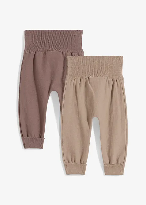Pantaloni in maglia allungabili in misto cotone (pacco da 2), bonprix