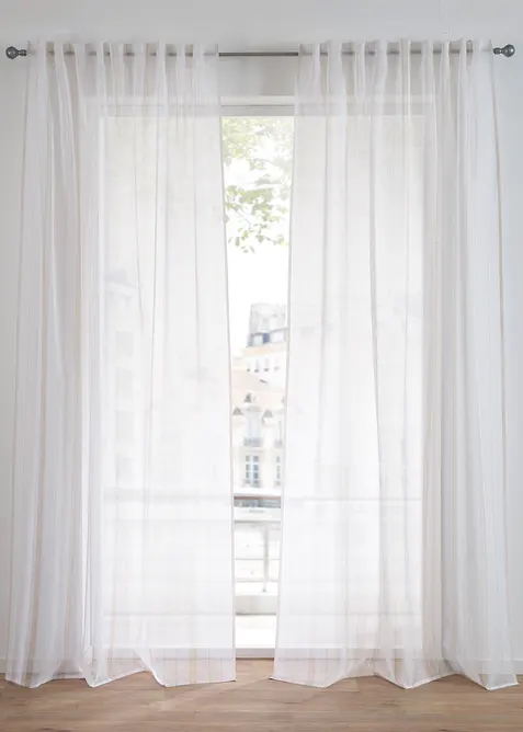 Tenda trasparente a righe (pacco da 1), bonprix