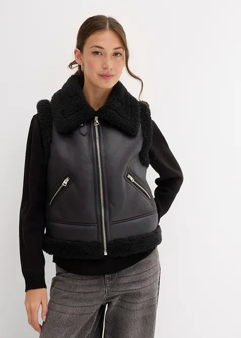 Gilet in similpelle, bonprix