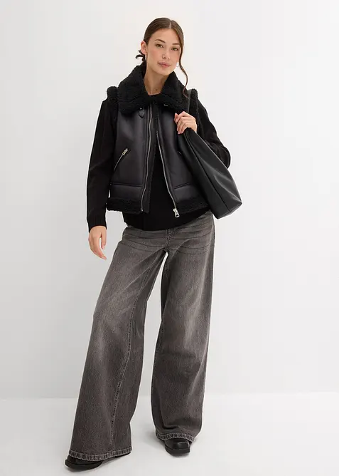 Gilet in similpelle, bonprix