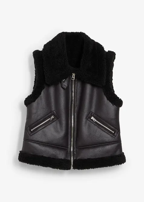 Gilet in similpelle, bonprix