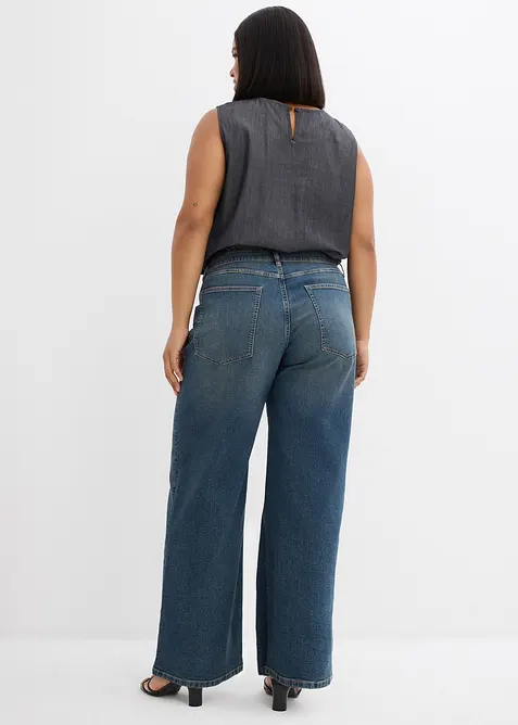 Jeans wide leg a vita alta, bonprix