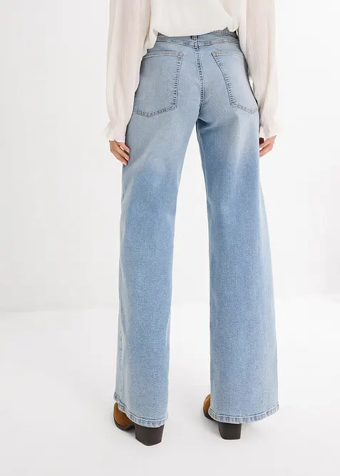Jeans wide leg a vita alta, bonprix