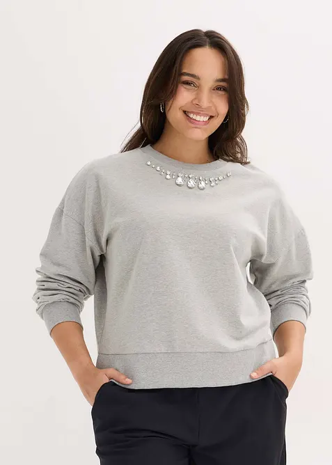 Felpa oversize in cotone, bonprix