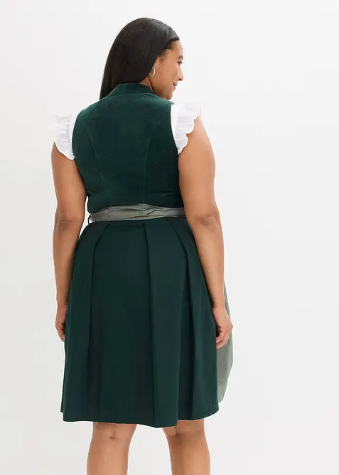 Abito bavarese con bustino in velluto e grembiule in raso (set 2 pezzi), bonprix