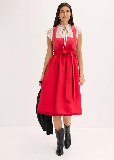 Camicetta bavarese in delicato tulle con motivo a pois, bonprix