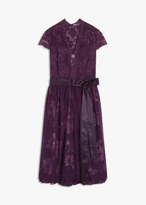 Abito bavarese con ricami e gonna in velluto (set 2 pezzi), bonprix