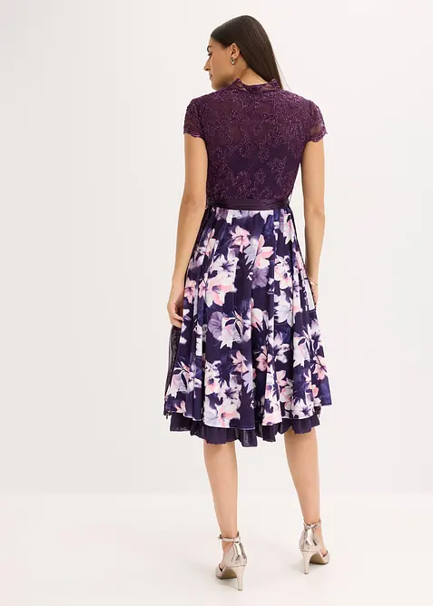 Abito bavarese con ricami e gonna in velluto (set 2 pezzi), bonprix