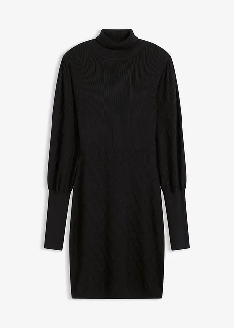 Abito in maglia a collo alto, bonprix