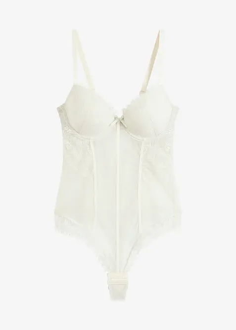 Body con perizoma e pizzo elastico, bonprix